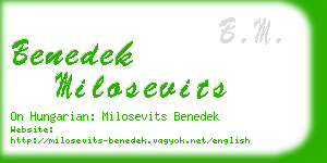 benedek milosevits business card
